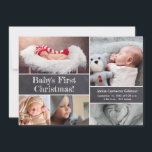 Baby's first Christmas Chalkboard Photo collage  Invitation<br><div class="desc">Capture the magic of your baby's first Christmas with this charming and customizable photo collage invitation. Designed with a chalkboard theme, it allows you to personalize the card with adorable photos of your newborn. Celebrate this special milestone by sharing the joy and excitement of your baby's first Christmas with your...</div>