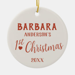 Baby's First Christmas Custom Name Ceramic Ornament