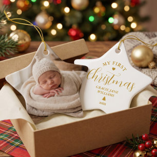 Baby's First Christmas Custom Name Keepsake Ceramic Ornament