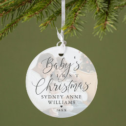 Baby&#39;s First Christmas Custom Name Photo Keepsake Ornament