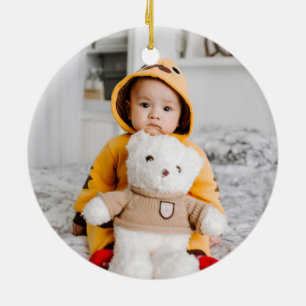 Baby's first Christmas   Custom Photo & Name Ceramic Ornament