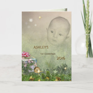 Baby's First Christmas (customizable) Holiday Card