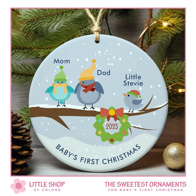 Babys First Christmas Customizable Photo Ceramic Ornament (Creator Uploaded)