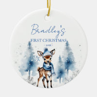 Baby's first Christmas cute deer photo