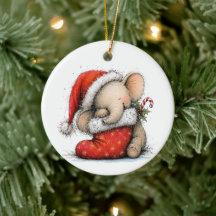 Baby's First Christmas Cute Elephant Green Text