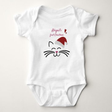 Baby's First Christmas - Cute Kitten w. Santa Hat