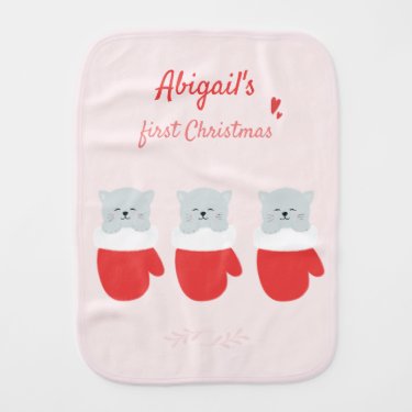 Baby's First Christmas - Cute Kittens in a Mitten