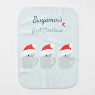 Baby's First Christmas - Cute Santa Kittens