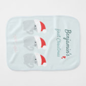 Baby's First Christmas - Cute Santa Kittens Baby Burp Cloth (Front Horizontal)
