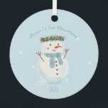 Baby's First Christmas Cute Snowman and Snowflake Metal Ornament<br><div class="desc">🎄 Check out our heartwarming Christmas ornament design, beautifully highlighting a hand-painted watercolor snowman amidst a dance of gentle snowflakes. There's a cozy nook for you to personalize with your baby boy's name and feature a beloved photo. It's the quintessential memento for your little one's first festive season or any...</div>