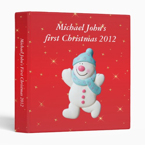 Babys first christmas cute snowman photo album binder