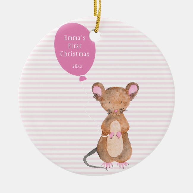 Baby's First Christmas - Cute Woodland Mouse