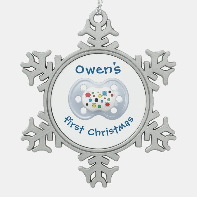 baby's first Christmas decoration ( #Owen ) (Front)