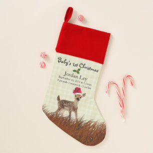 Babys First Christmas Deer Fawn Christmas Stocking