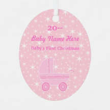 Baby's First Christmas Design in Pink and white