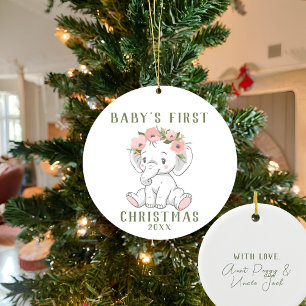 Baby's First Christmas Elephant Ornament