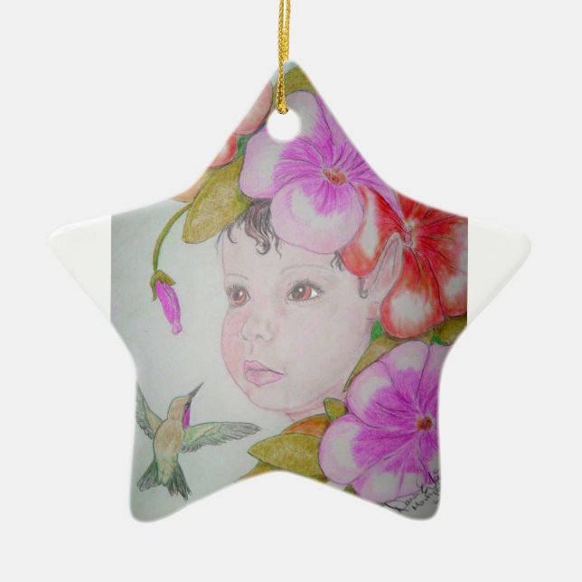 Babys first christmas fairy ceramic ornament (Front)