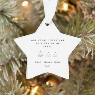 Babys First Christmas/Family Of 3 Star Ornament