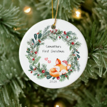 Baby's First Christmas Fox Ornament