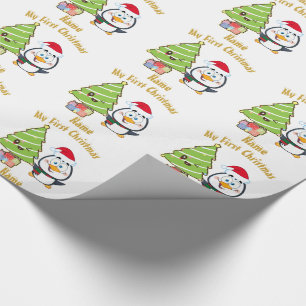 Babys FIRST Christmas GIFTWRAP Funny Personalized Wrapping Paper