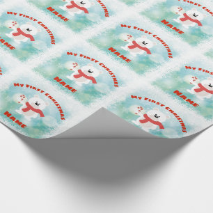 Babys FIRST Christmas GIFTWRAP Funny Personalized Wrapping Paper
