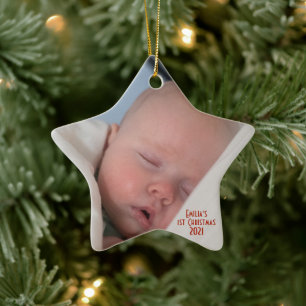 Baby's First Christmas Glass Star Ornament