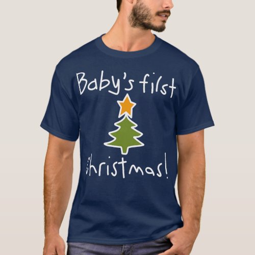 Babys First Christmas Graphic in White T_Shirt
