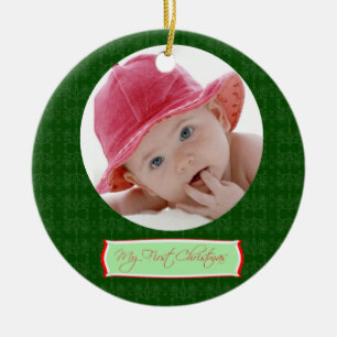 Baby's First Christmas Green Ornament