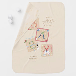 Babys First Christmas Holiday Baby Blanket