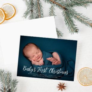 Baby's First Christmas holiday birth announcement