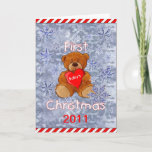 Baby&#39;s First Christmas Holiday Card at Zazzle
