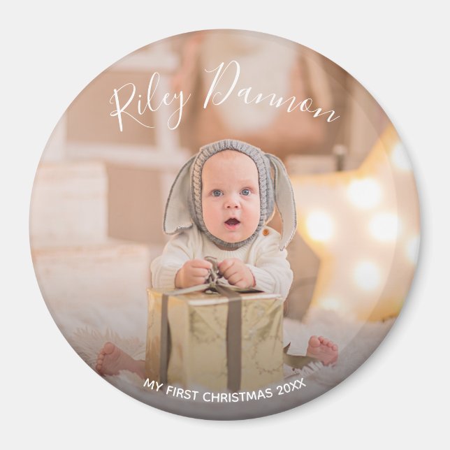 Baby's First Christmas Holiday Magnet (Front)