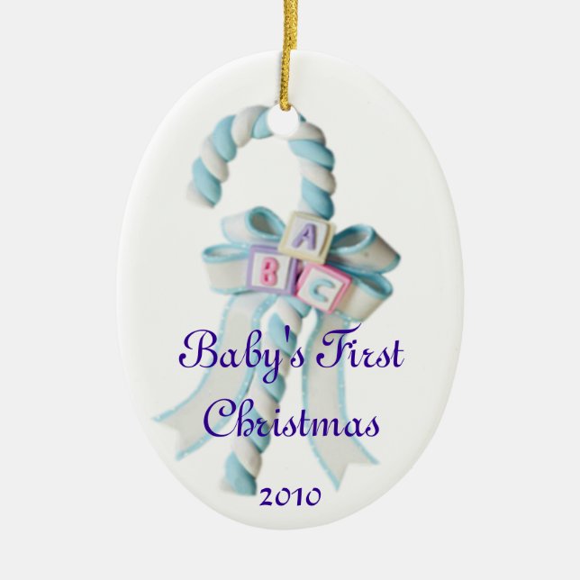 Baby's First Christmas Holiday Ornament add name (Front)