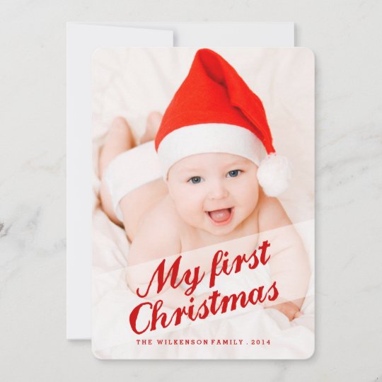 Baby's First Christmas Holiday Photo Card