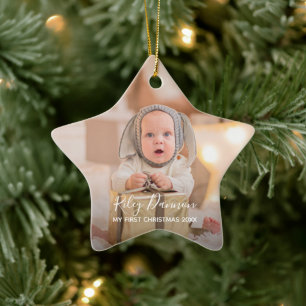 Baby's First Christmas Holiday Star Ceramic Ornament
