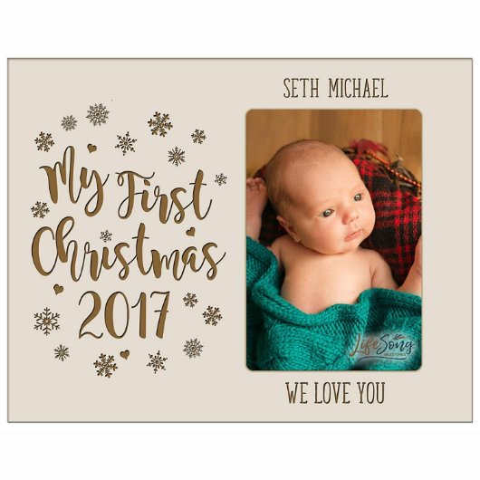 Baby's First Christmas Ivory Photo Frame (Front)
