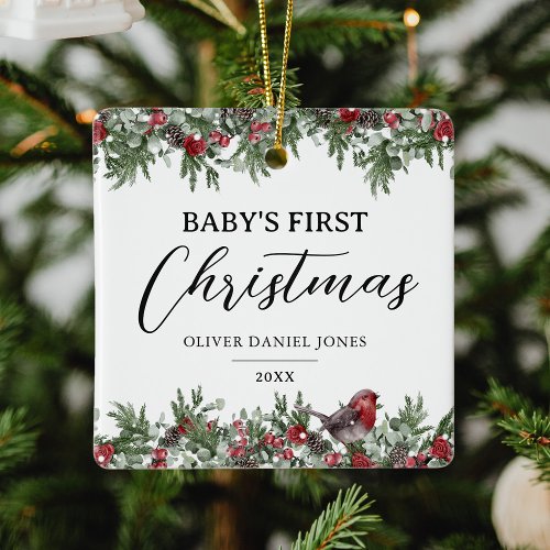 Babys First Christmas Keepsake Ceramic Ornament