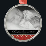 Baby's First Christmas Keepsake Ornaments<br><div class="desc">This keepsake ornament can be personalized by you to make a wonderful holiday gift for anyone who is celebrating their child's first christmas! Just change the template text to your information and the template photo to one of your own. If you need help, just click on the contact link to...</div>