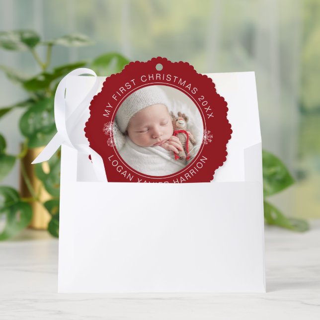 Baby's First Christmas Keepsake Photo Ornament Card (Envelope)