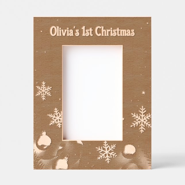 Baby's first Christmas Laser Etched Picture Frame (Front)