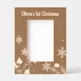 Baby's first Christmas Laser Etched Picture Frame Engraved Frames