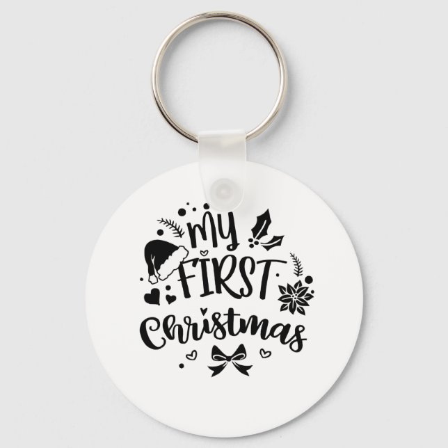 Baby's First Christmas Matching Family  Keychain (Front)