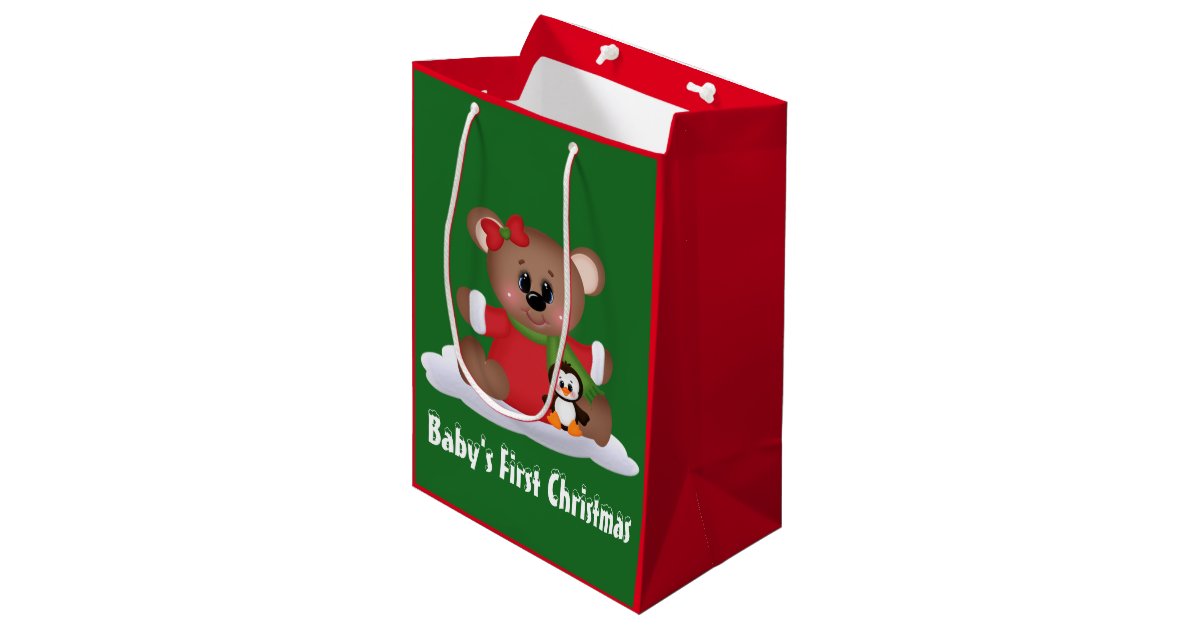 Baby's First Christmas medium gift bag Zazzle