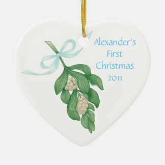 Baby's First Christmas~Mistletoe Ornament (Boy)