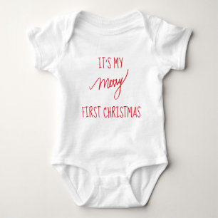 Baby's First Christmas Modern 1st Christmas Baby Bodysuit