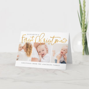 Baby's First Christmas Modern Chic Photo Holiday Card