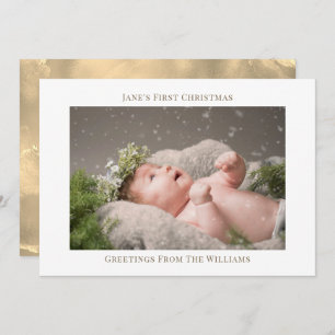 Baby's First Christmas Modern Simple Photo Card