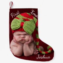 Baby's First Christmas MONOGRAM PHOTO STOCKING