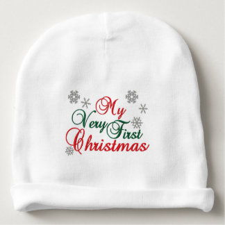 Baby's First Christmas - name customized - Baby Beanie
