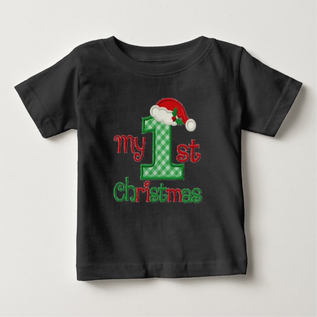 Baby's First Christmas - name customized - Baby T-Shirt (Front)